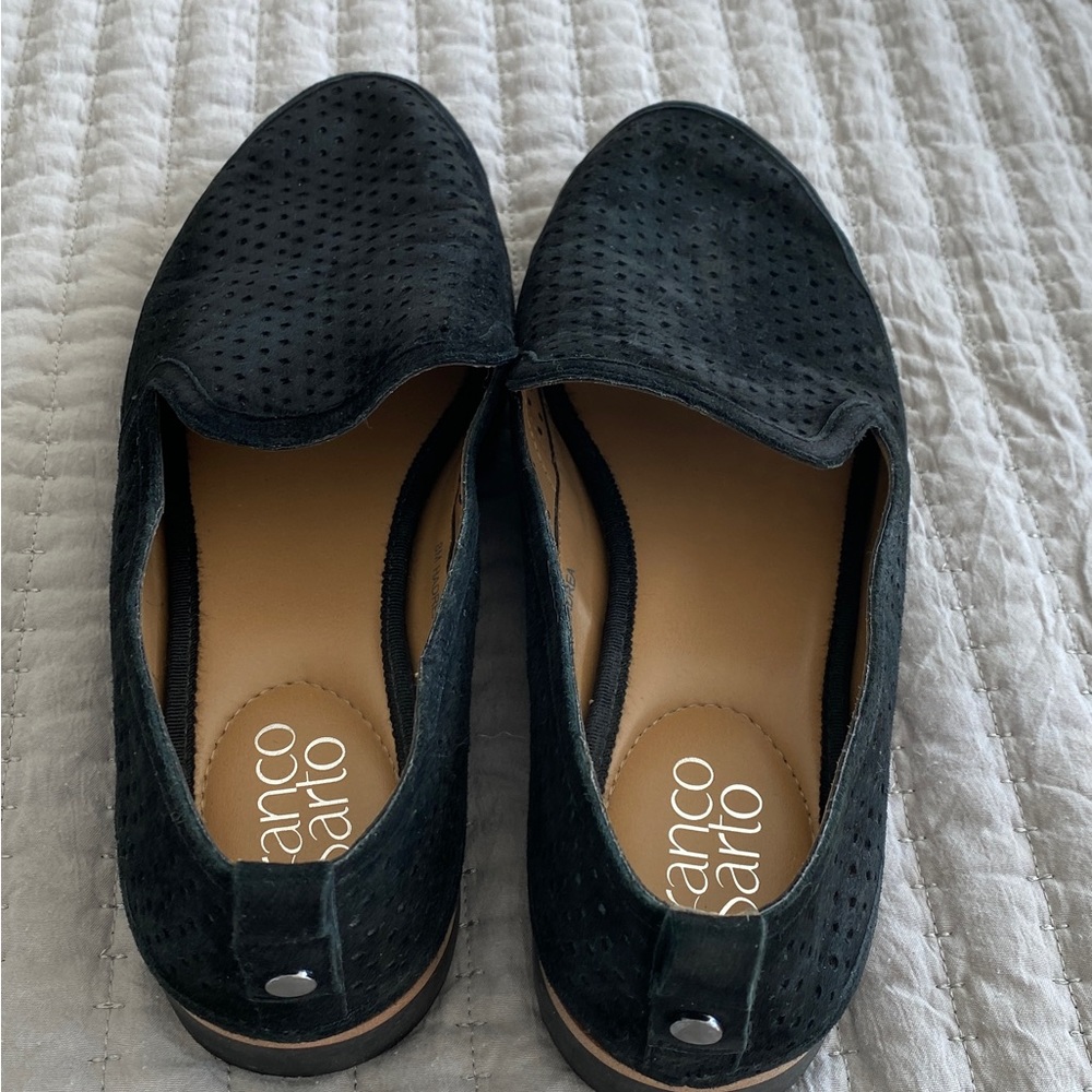 Franco Sarto Black Hadrea Suede Loafer Slip on